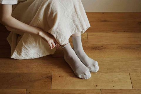 Lake blue cotton cashmere walking socks