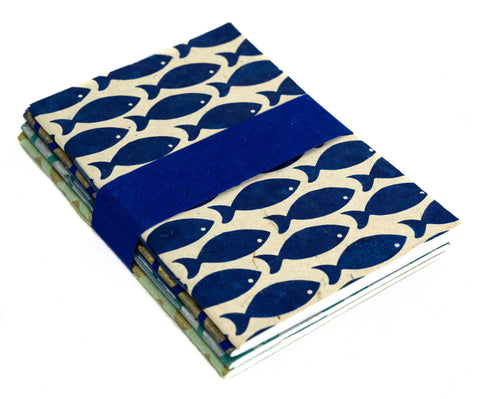 A6 fish notebook, pack of 4