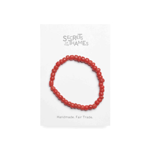 Red Egyptian inspired glass beaded bracelet