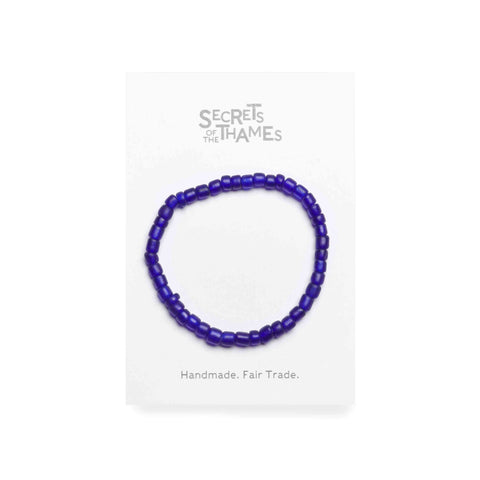 Blue Egyptian inspired glass beaded bracelet