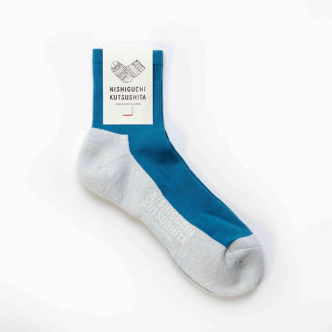 Lake blue cotton cashmere walking socks
