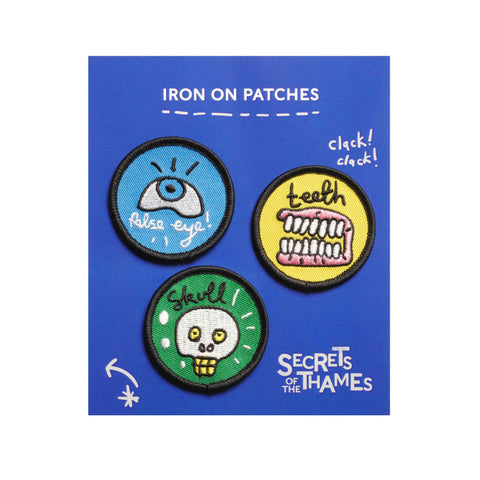 Set of 3 iron on mudlark patches