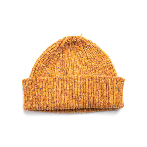 Butterscotch speckled Donegal merino wool hat