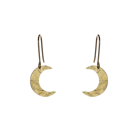 Luna moon brass earrings