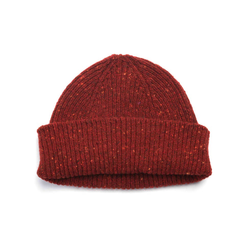 Merlot speckled Donegal wool hat