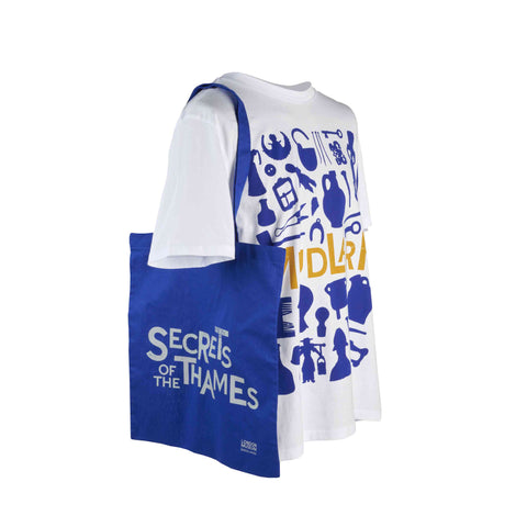 Secrets of the Thames blue tote bag