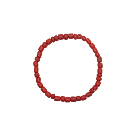 Red Egyptian inspired glass beaded bracelet