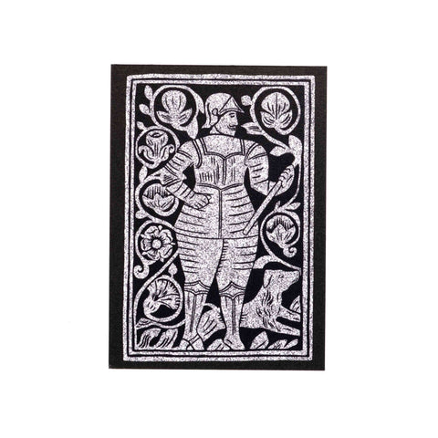 Prayers Book 1500's Man in Armour A6 mantlepiece postcard