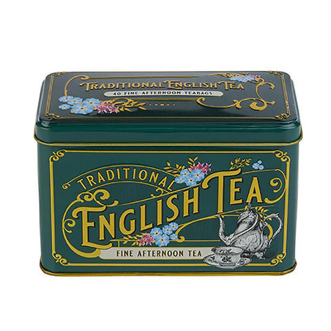 Vintage Victorian Classic Tea Tin Bottle Green