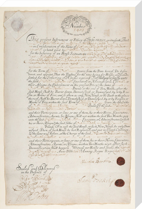 Insurance policy number '1403'