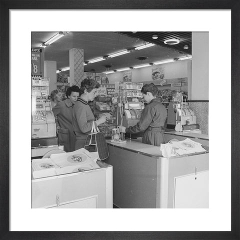 Rose Grant (Henry Grant's wife) shops in a Premier Supermarket store c.1961