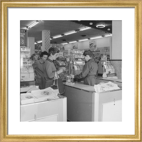 Rose Grant (Henry Grant's wife) shops in a Premier Supermarket store c.1961