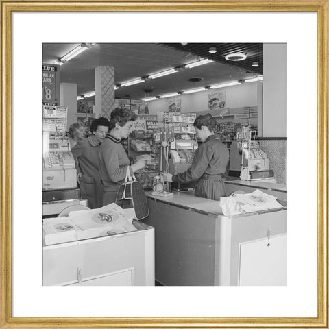 Rose Grant (Henry Grant's wife) shops in a Premier Supermarket store c.1961
