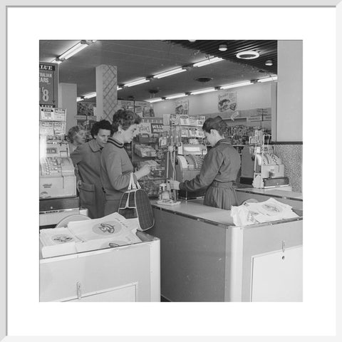 Rose Grant (Henry Grant's wife) shops in a Premier Supermarket store c.1961