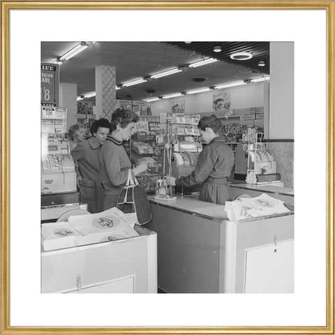 Rose Grant (Henry Grant's wife) shops in a Premier Supermarket store c.1961