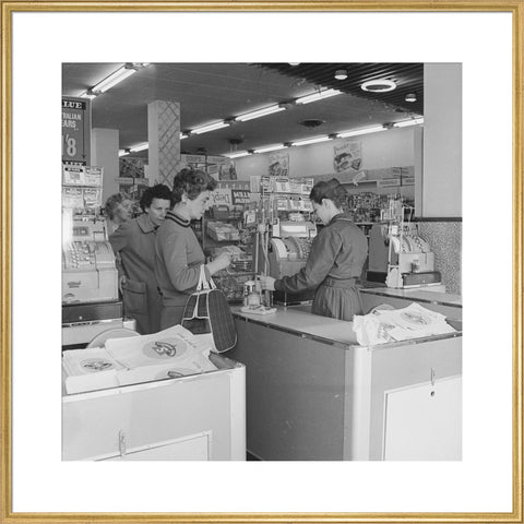 Rose Grant (Henry Grant's wife) shops in a Premier Supermarket store c.1961