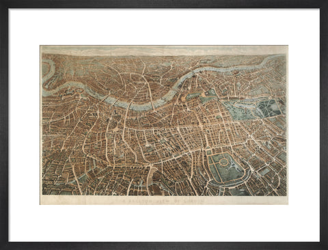 A Balloon View of London as seen from Hampstead 1851