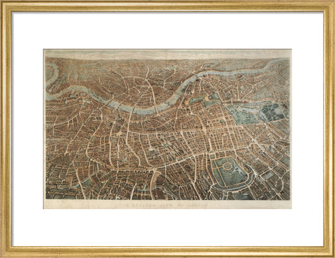 A Balloon View of London as seen from Hampstead 1851