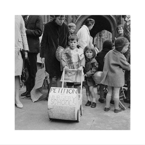 Protestors at the nursery school lobby