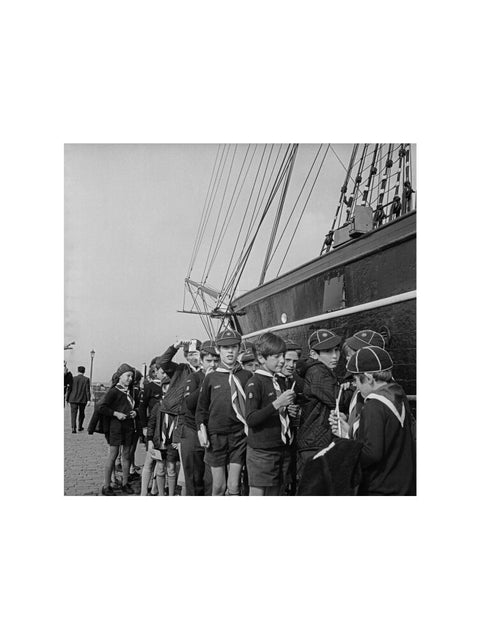 Schoolboys by the Cutty Sark in Greenwich