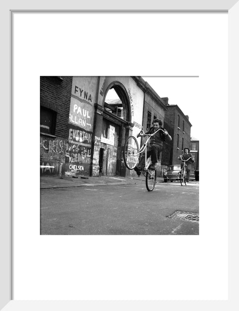 Teenagers on bicycles
