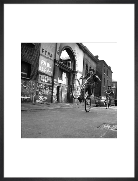 Teenagers on bicycles
