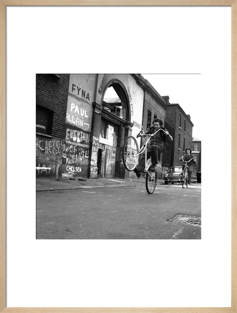 Teenagers on bicycles