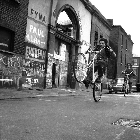 Teenagers on bicycles