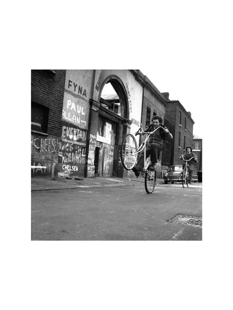Teenagers on bicycles
