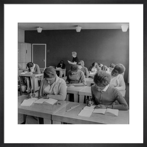 Women practising their shorthand in the commercial department at Brixton College 1955-1969