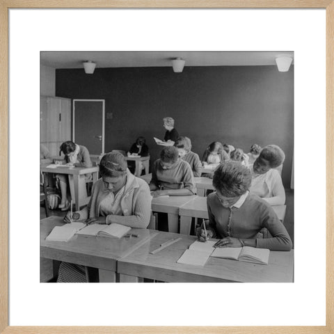 Women practising their shorthand in the commercial department at Brixton College 1955-1969