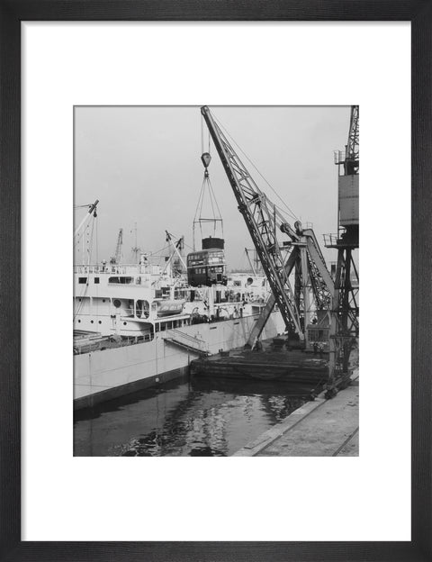 West India Docks 1958 London Bus being exported to Ceylon