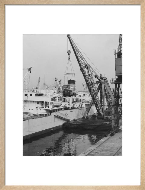 West India Docks 1958 London Bus being exported to Ceylon