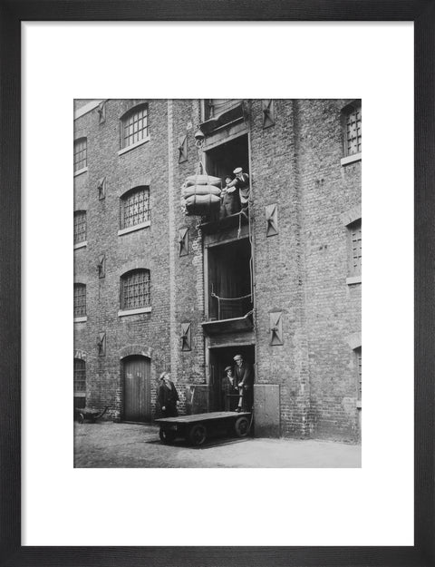 West India Docks 1900 Sugar being hoisted into warehouses