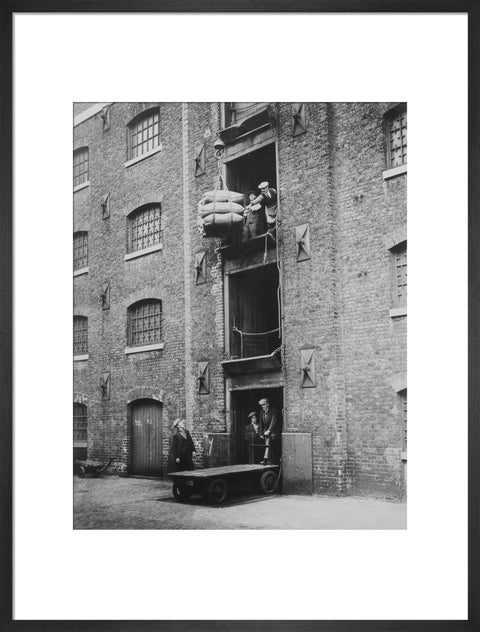 West India Docks 1900 Sugar being hoisted into warehouses