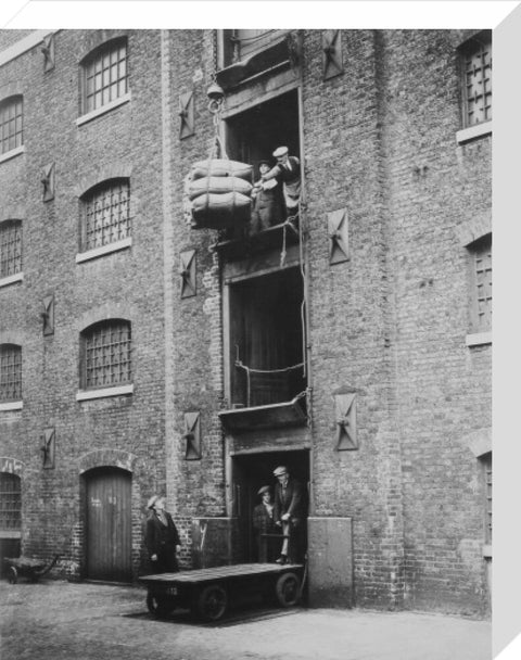 West India Docks 1900 Sugar being hoisted into warehouses