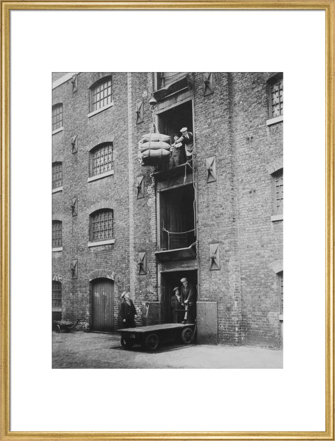 West India Docks 1900 Sugar being hoisted into warehouses