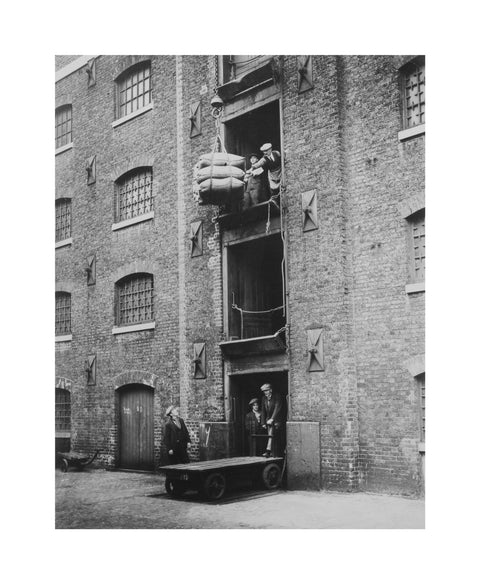 West India Docks 1900 Sugar being hoisted into warehouses