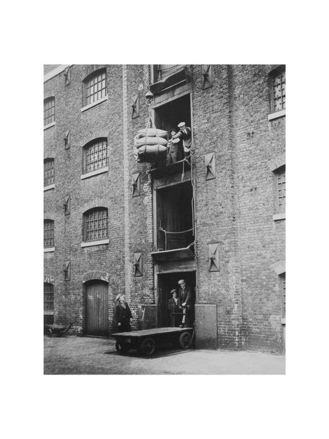 West India Docks 1900 Sugar being hoisted into warehouses