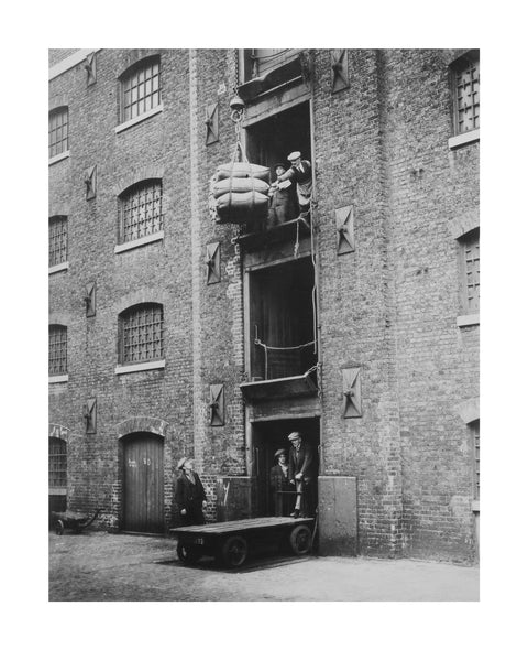 West India Docks 1900 Sugar being hoisted into warehouses