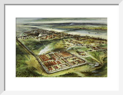 Reconstruction drawing of Londinium looking east