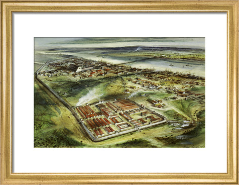 Reconstruction drawing of Londinium looking east