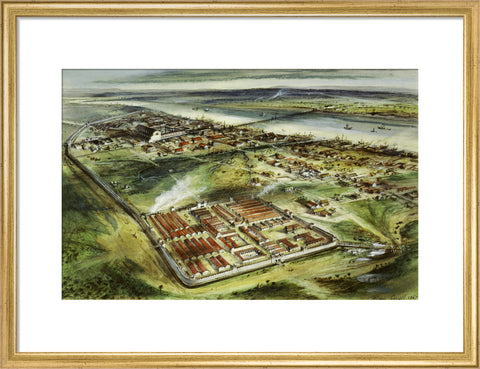 Reconstruction drawing of Londinium looking east