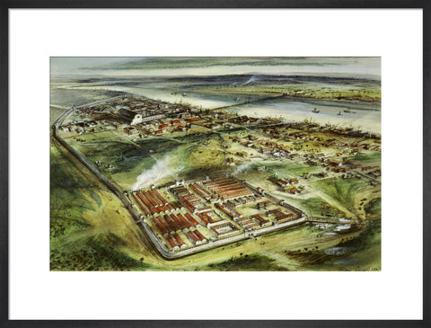 Reconstruction drawing of Londinium looking east