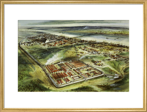 Reconstruction drawing of Londinium looking east
