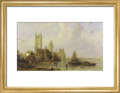 The Houses of Parliament from Millbank 19th century