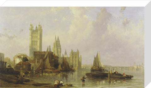 The Houses of Parliament from Millbank 19th century