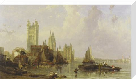 The Houses of Parliament from Millbank 19th century