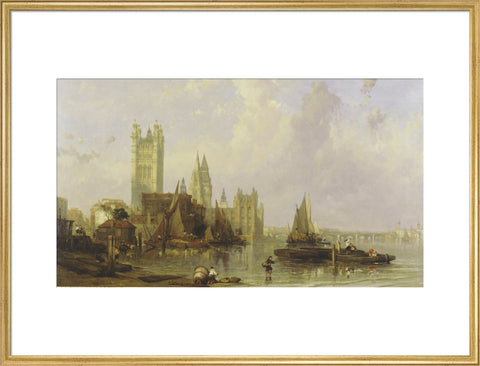 The Houses of Parliament from Millbank 19th century