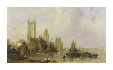 The Houses of Parliament from Millbank 19th century